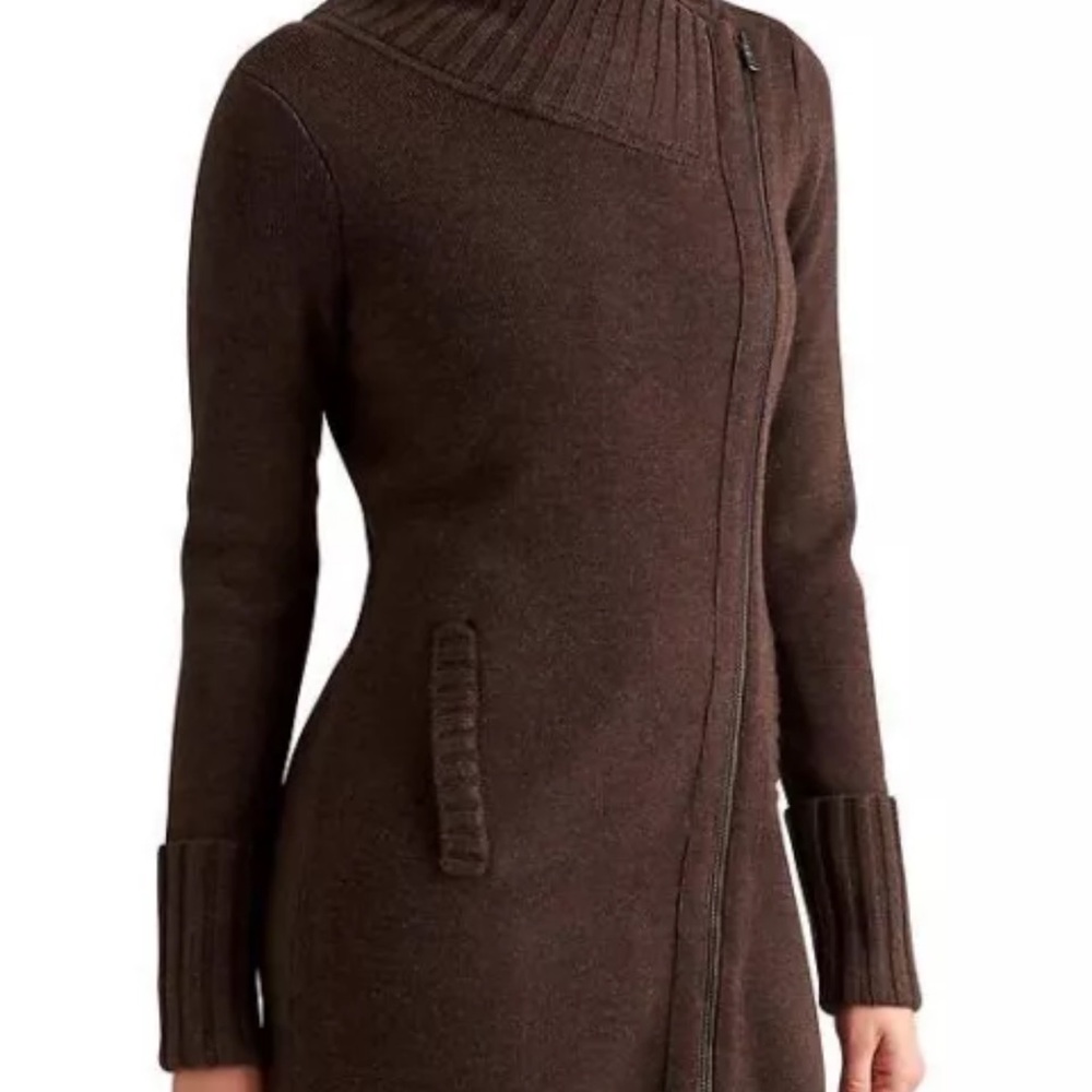 Athleta Chill Factor Sweater Coat Cardigan Frosted Mocha Brown Women’s Size M